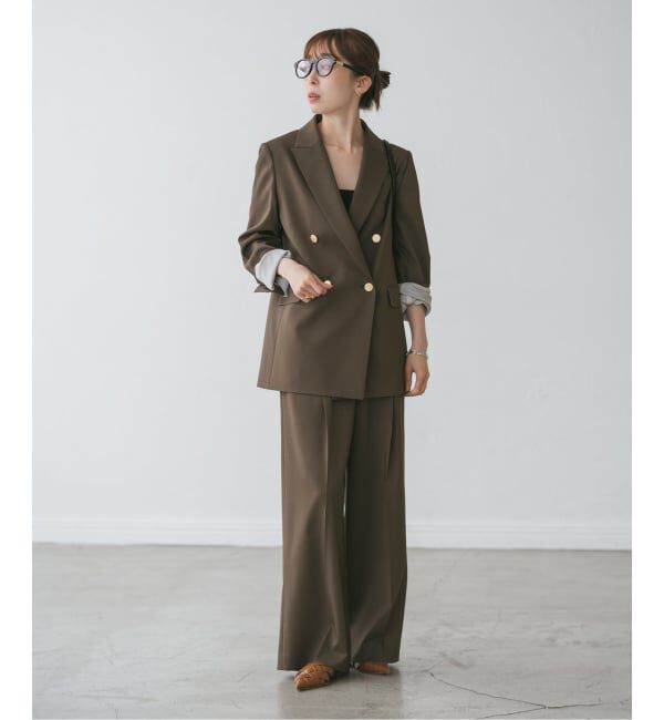 NOBLE「《追加》【洗える】エステルツイルストレッチスラックスパンツ 8」|スラックス|