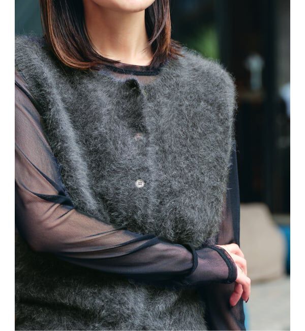 NOBLE「FOX/Caファーニットフロントボタンベスト」|ベスト・ジレ|