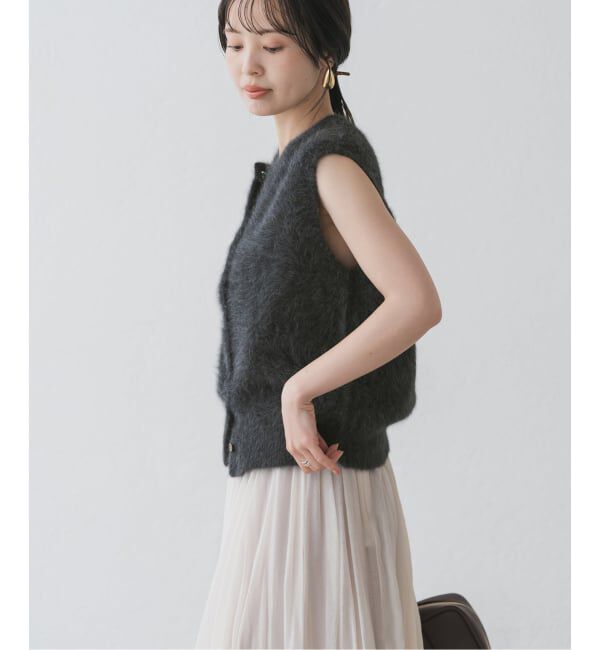 NOBLE「FOX/Caファーニットフロントボタンベスト」|ベスト・ジレ|