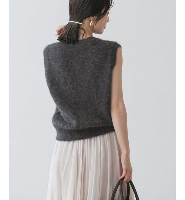 NOBLE「FOX/Caファーニットフロントボタンベスト」|ベスト・ジレ|