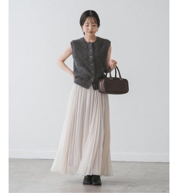 NOBLE「FOX/Caファーニットフロントボタンベスト」|ベスト・ジレ|