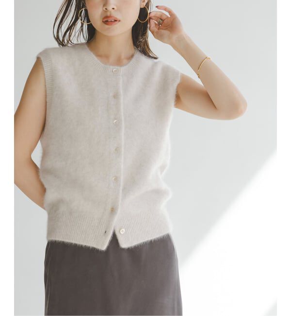 NOBLE「FOX/Caファーニットフロントボタンベスト」|ベスト・ジレ|