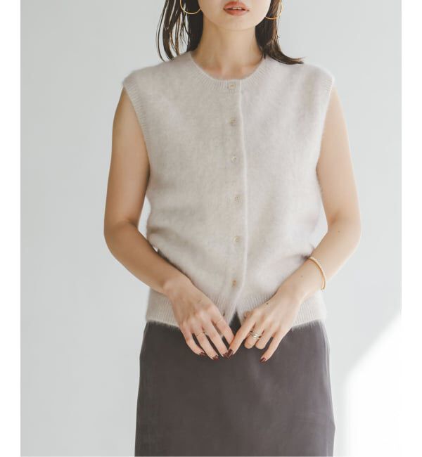 NOBLE「FOX/Caファーニットフロントボタンベスト」|ベスト・ジレ|