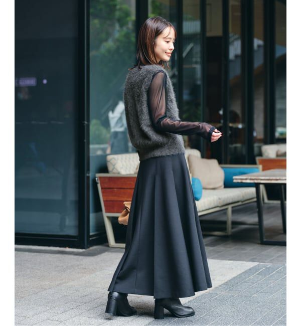 NOBLE「FOX/Caファーニットフロントボタンベスト」|ベスト・ジレ|