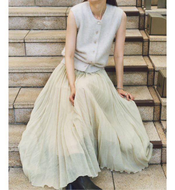 NOBLE「FOX/Caファーニットフロントボタンベスト」|ベスト・ジレ|