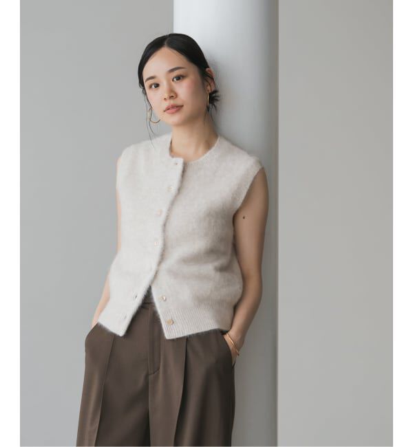 NOBLE「FOX/Caファーニットフロントボタンベスト」|ベスト・ジレ|