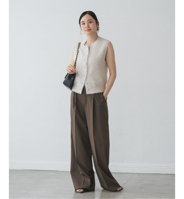 NOBLE「FOX/Caファーニットフロントボタンベスト」|ベスト・ジレ|