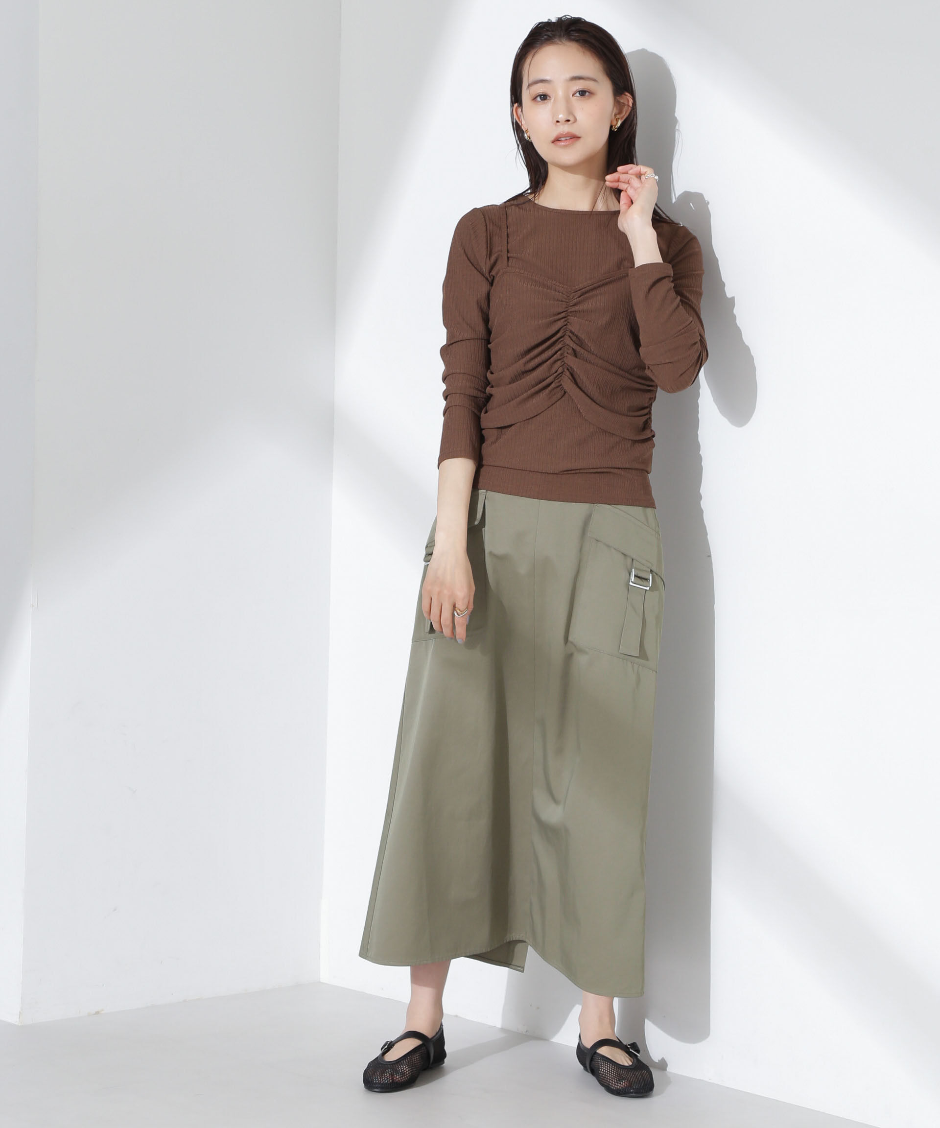 nano･universe「フラップポケットフレアスカート」|スカート|