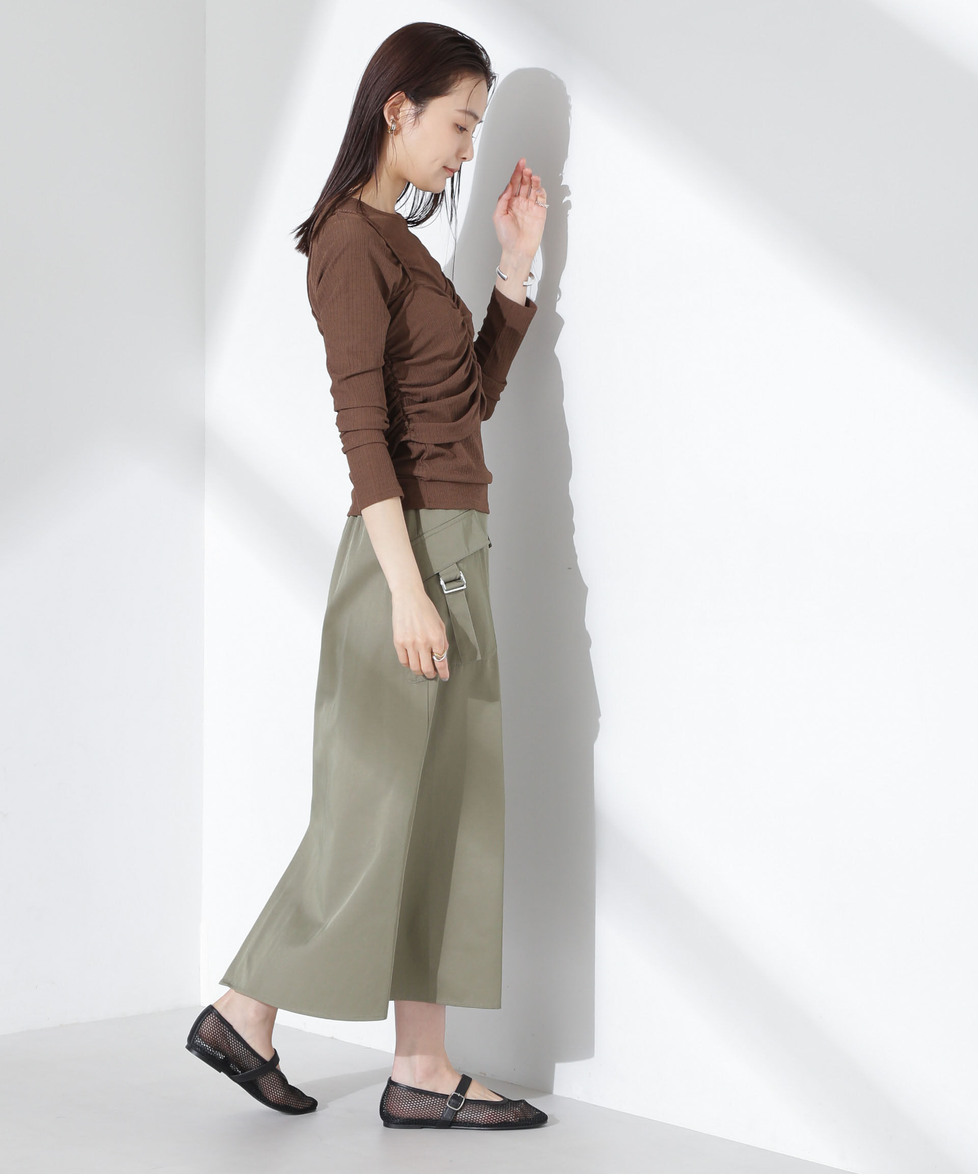 nano･universe「フラップポケットフレアスカート」|スカート|