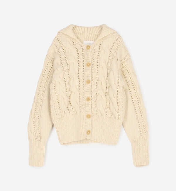  「crinkle crinkle crinkle | ポップコーン ハンドニットカーディガン WOMEN」|ニット・セーター|