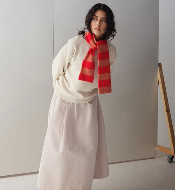  「Jo Gordon | ウール ストライプ マフラー UNISEX」|マフラー|ORANGE系1