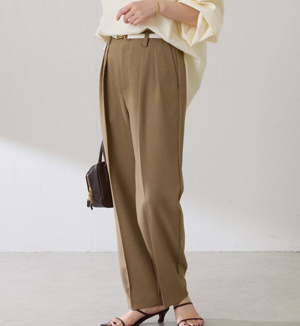 「ウールライクテーパードパンツ」|チノ|