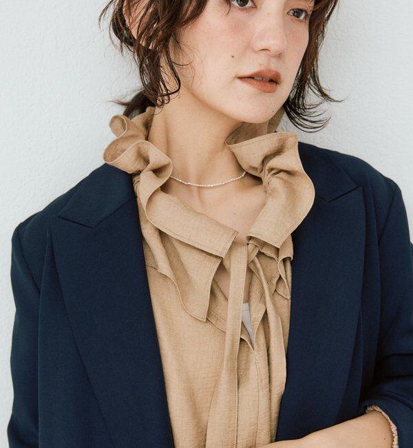  「【オンオフ使える】ドライギャバピークドラペルジャケット」|テーラードジャケット|