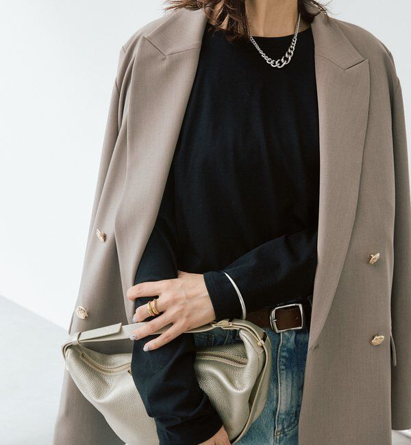  「【オンオフ使える】ドライギャバピークドラペルジャケット」|テーラードジャケット|