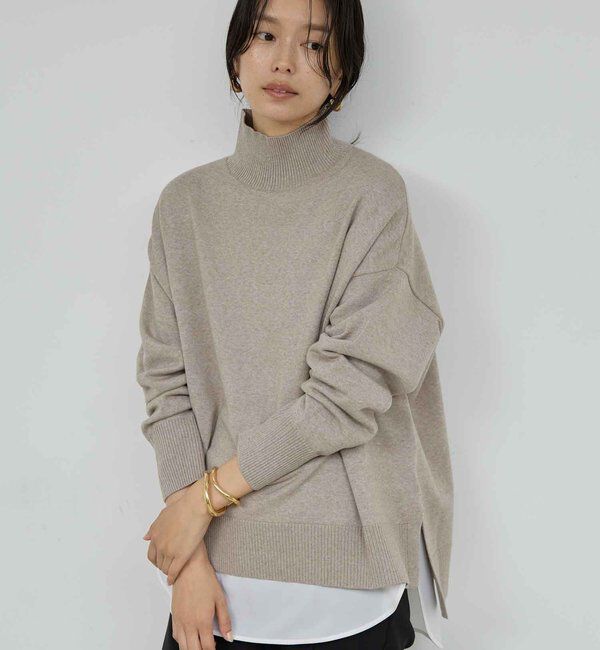 【手洗い可】【全骨格対応】オーバータートルニット グレージュ 手洗い可】【全骨格対応】オーバータートルニット｜ルミネの