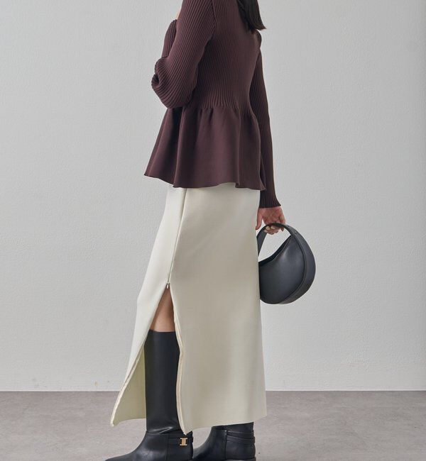  「【Lサイズも登場！】ポンチZIPタイトスカート」|スカート|