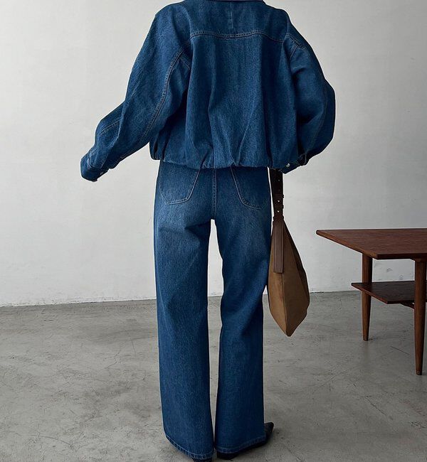  「【サイズ展開あり/セットアップ対応】ラウンドデニムブルゾン」|ブルゾン・スタジャン|