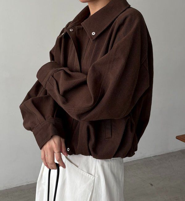  「【サイズ展開あり/セットアップ対応】ラウンドデニムブルゾン」|ブルゾン・スタジャン|