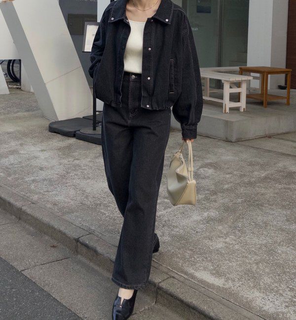  「【サイズ展開あり/セットアップ対応】ラウンドデニムブルゾン」|ブルゾン・スタジャン|