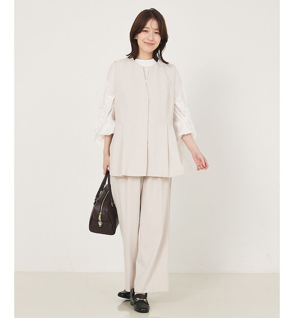 abahouse mavie「【エニデイカセット】タック切り替えジレ/セミオケ/きれいめ/レイヤード/ベスト/」|ベスト・ジレ|