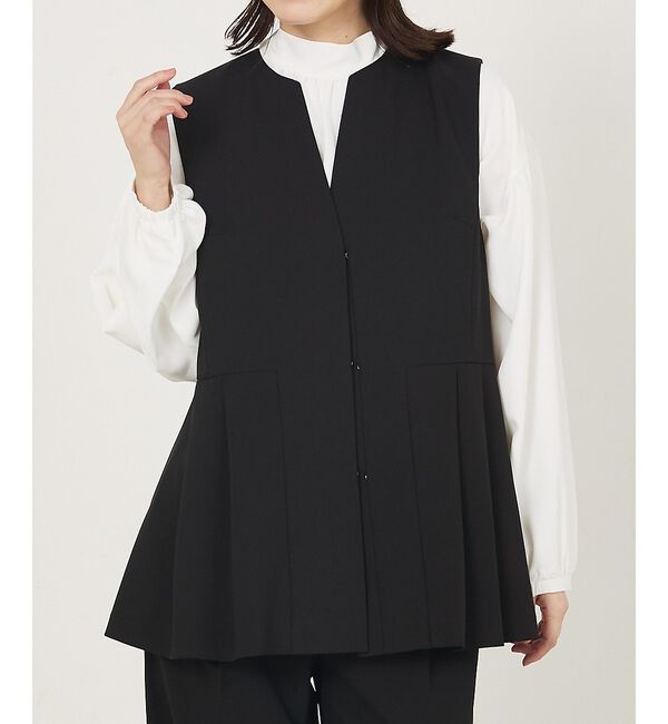 abahouse mavie「【エニデイカセット】タック切り替えジレ/セミオケ/きれいめ/レイヤード/ベスト/」|ベスト・ジレ|ダークネイビー