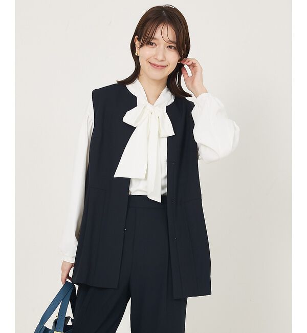 abahouse mavie「【エニデイカセット】タック切り替えジレ/セミオケ/きれいめ/レイヤード/ベスト/」|ベスト・ジレ|