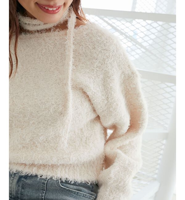 MAJESTICLEGON「チョーカー付きプードルニット」|ニット・セーター|