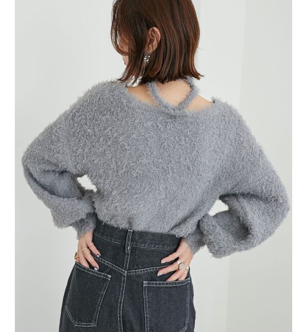 MAJESTICLEGON「チョーカー付きプードルニット」|ニット・セーター|