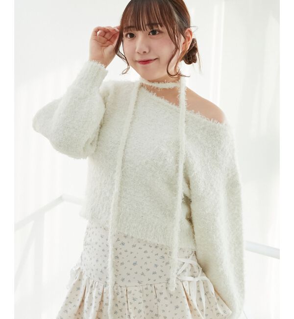 MAJESTICLEGON「チョーカー付きプードルニット」|ニット・セーター|