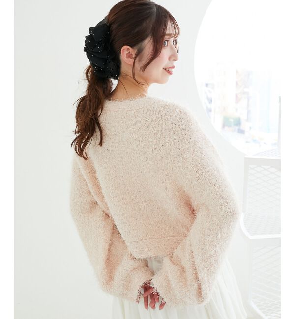  「ツイードライククルーカーディガン」|カーディガン|