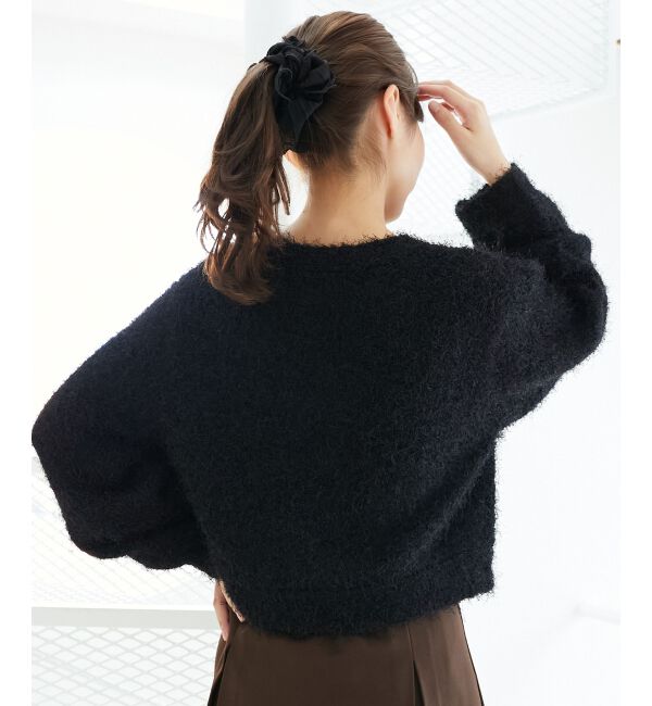  「ツイードライククルーカーディガン」|カーディガン|