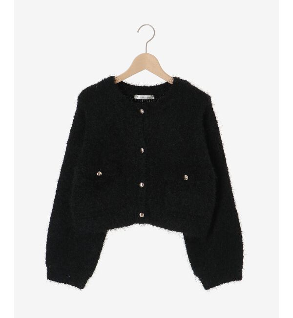  「ツイードライククルーカーディガン」|カーディガン|
