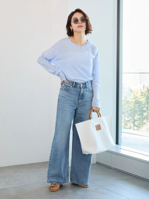 Te chichi「【EDWIN別注】ワイドデニムパンツ《2025spring catalog item》」|その他|サックスブルー