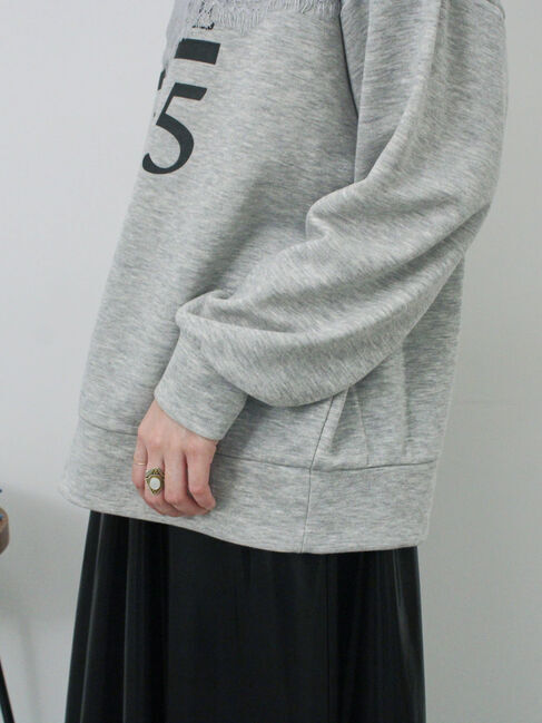 Samansa Mos2 blue「◎ロゴレーススウェット」|Tシャツ・カットソー|