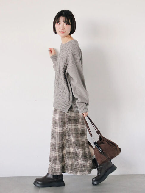 Samansa Mos2 blue「チェック柄スカート」|スカート|