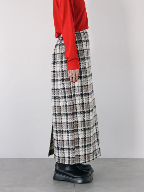 Samansa Mos2 blue「チェック柄スカート」|スカート|