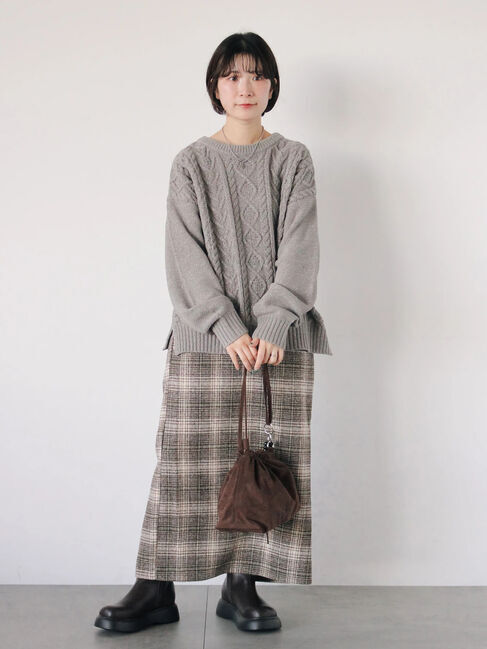 Samansa Mos2 blue「チェック柄スカート」|スカート|