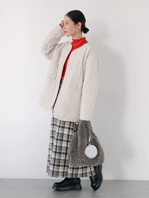 Samansa Mos2 blue「チェック柄スカート」|スカート|