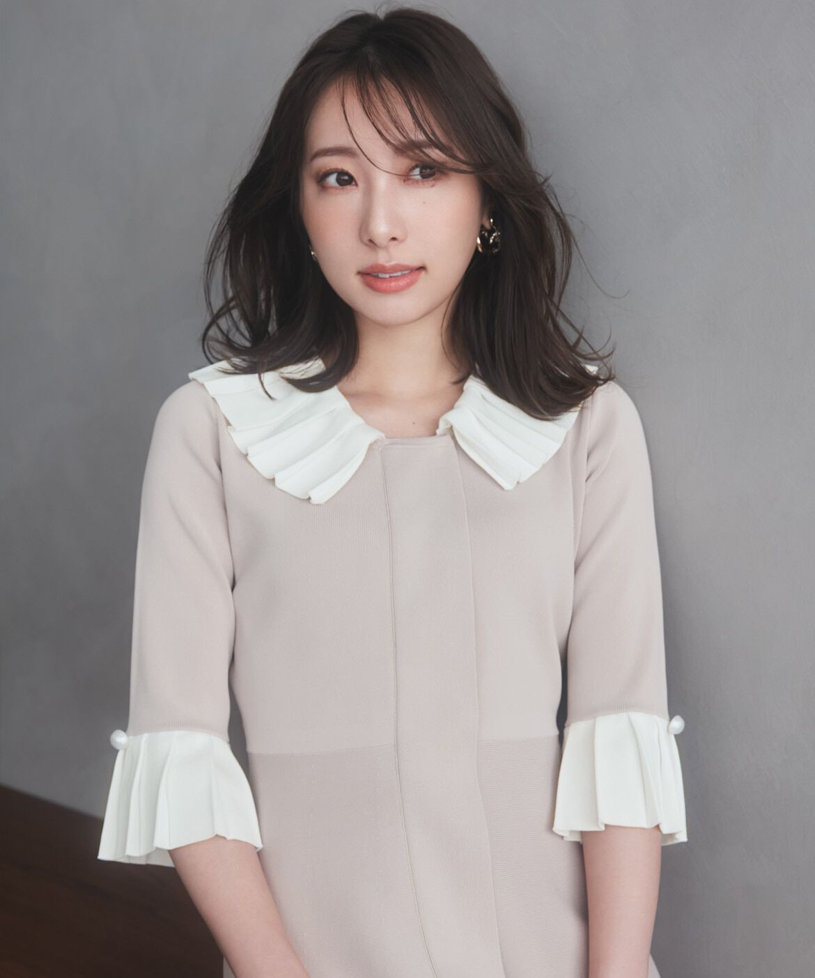 Maglie le cassetto「《M Maglie le cassetto&times;冨張愛》華やかプリーツ今どきモードニットワンピース」|ワンピース|