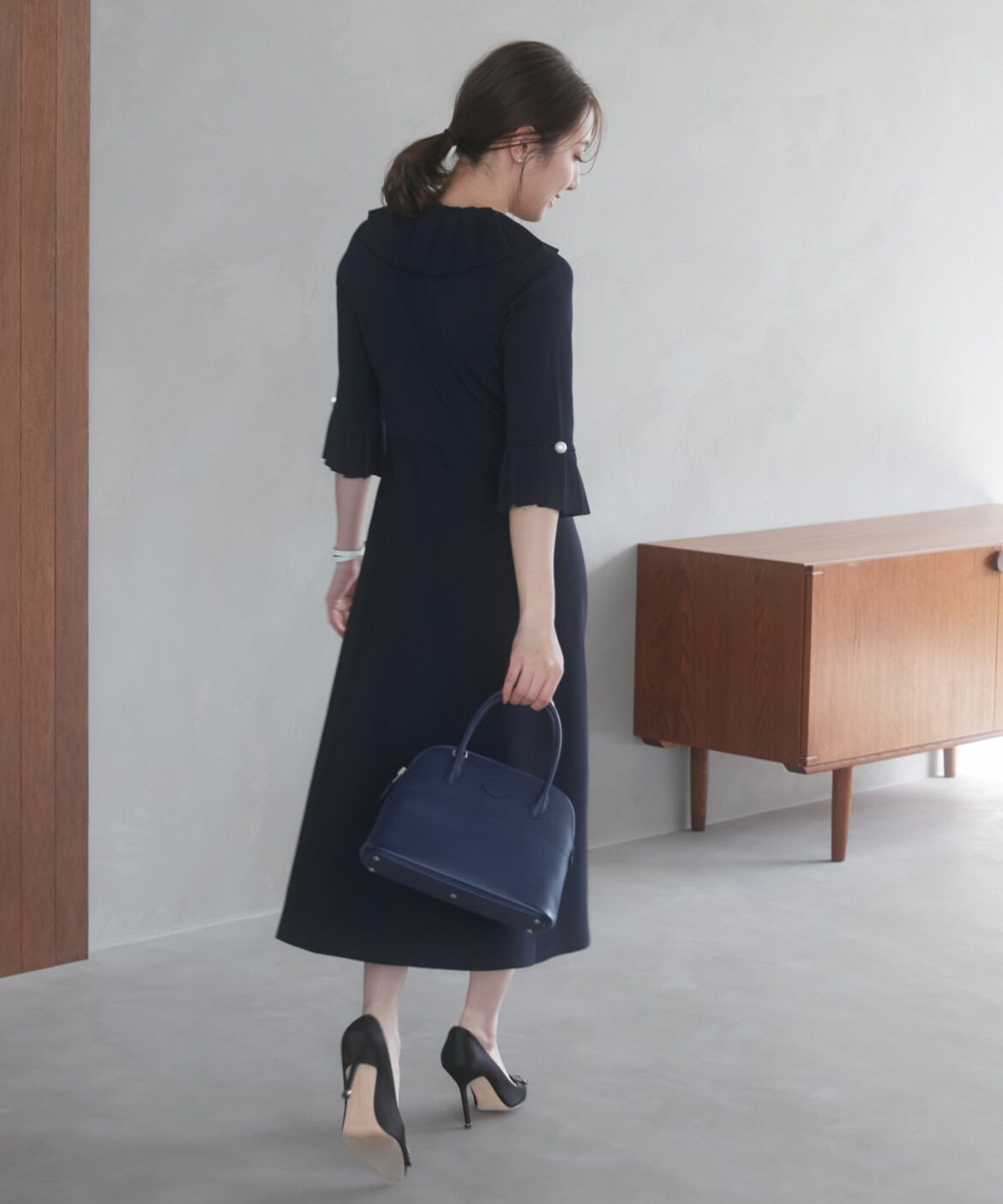 Maglie le cassetto「《M Maglie le cassetto&times;冨張愛》華やかプリーツ今どきモードニットワンピース」|ワンピース|