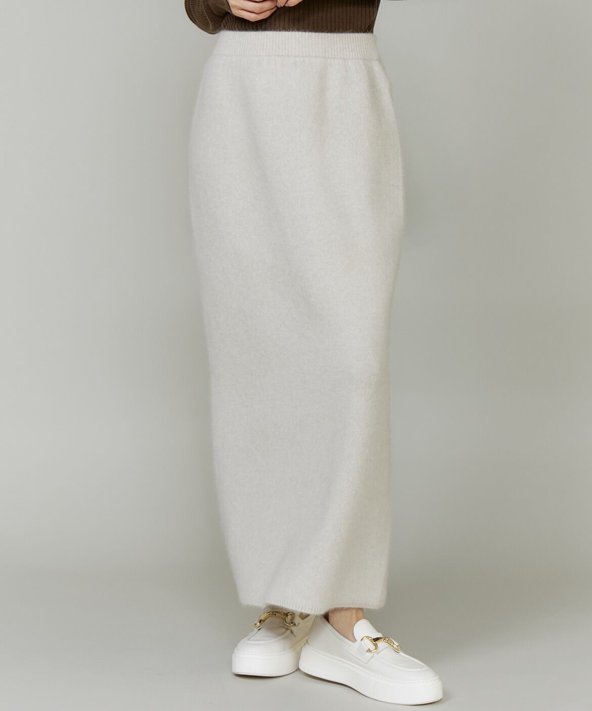 INED「フォックスブレンドタイトスカート《YVON》」|タイト|アイボリー2