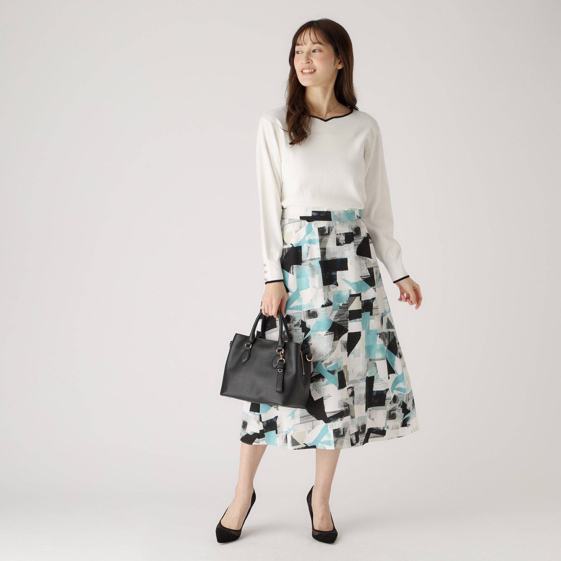 COUP DE CHANCE「【洗える／日本製】幾何学柄フレアスカート」|スカート|