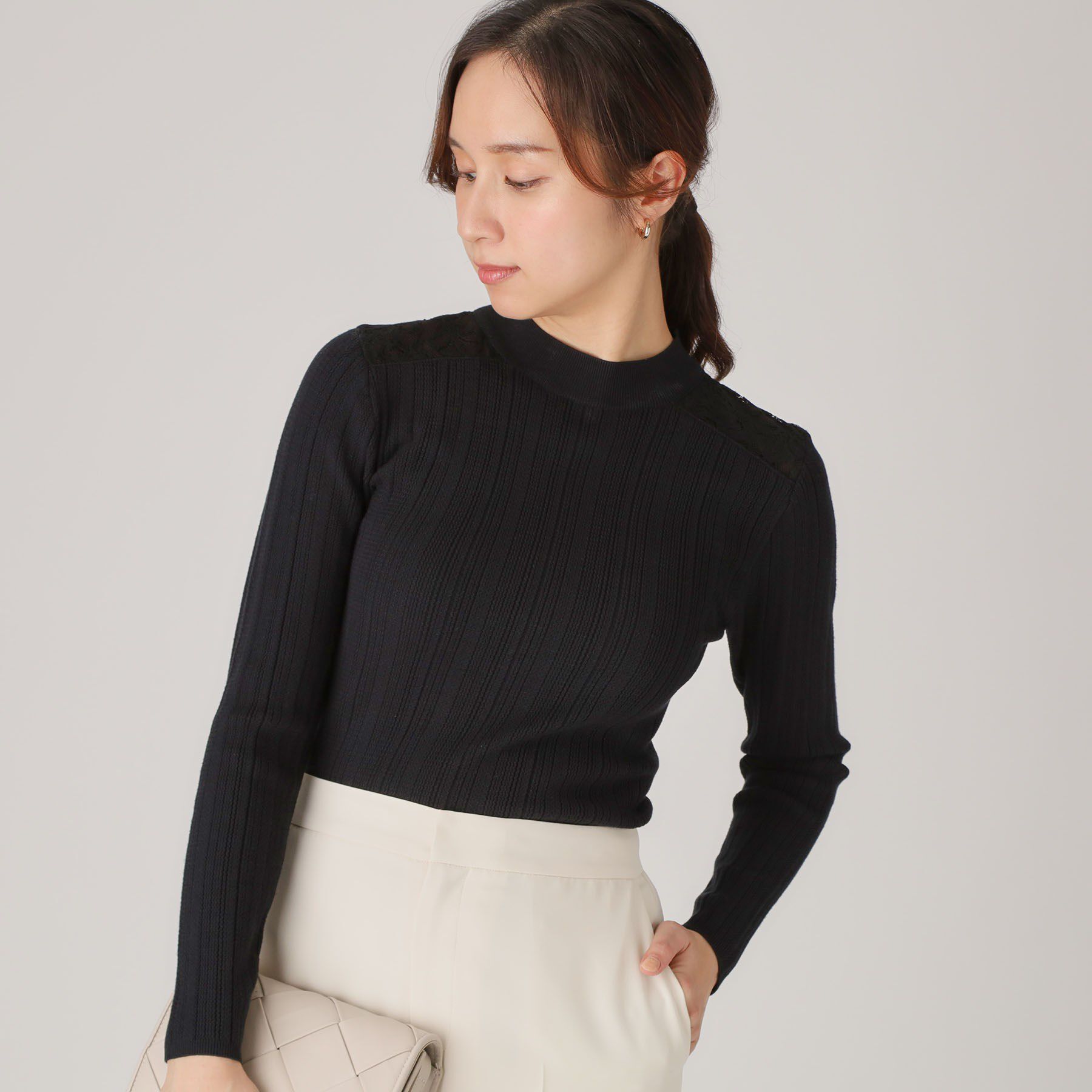 COUP DE CHANCE「【洗える】レースニットトップス」|ニット・セーター|