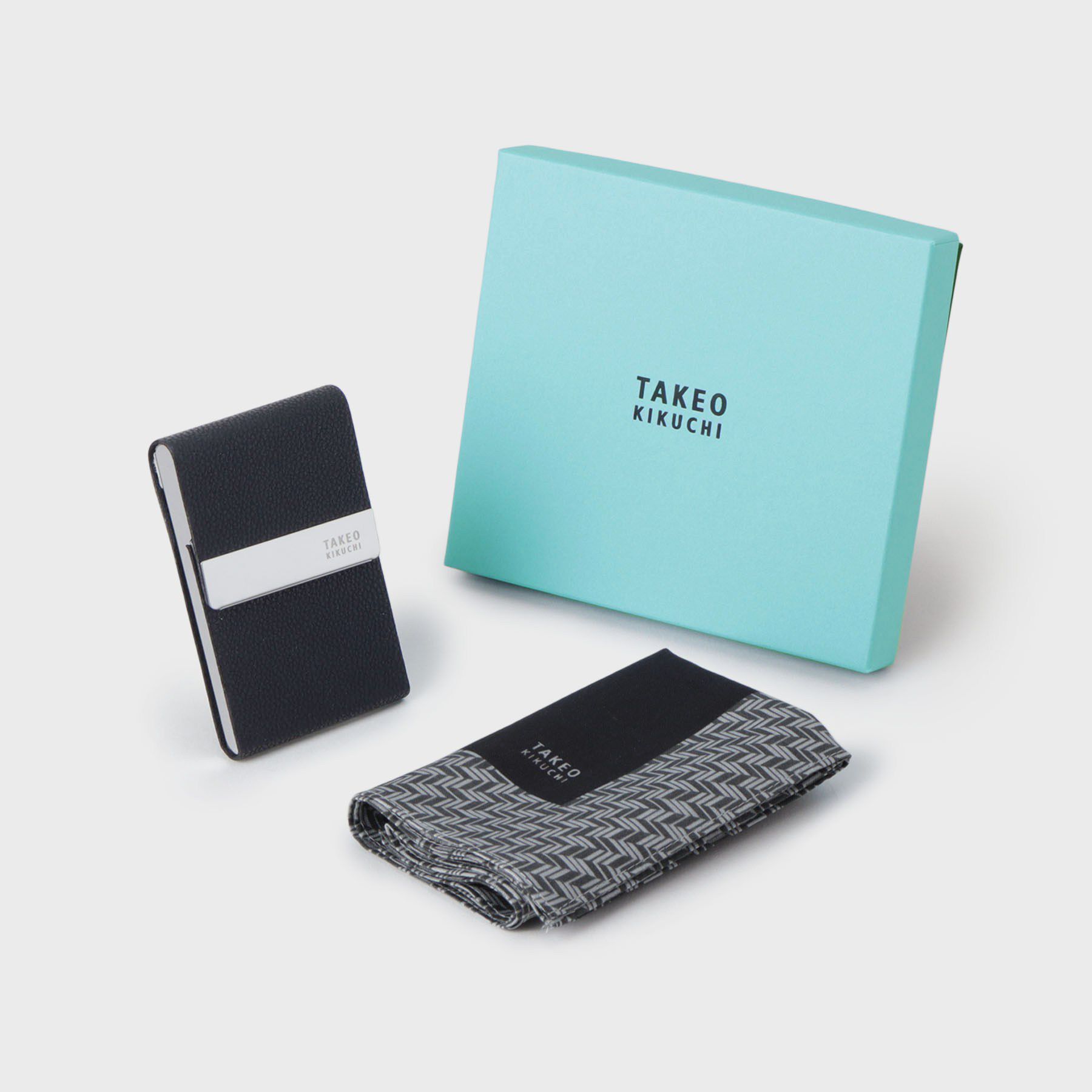 TAKEO KIKUCHI「ハンカチ名刺入れセット」|その他|ブラック(019)