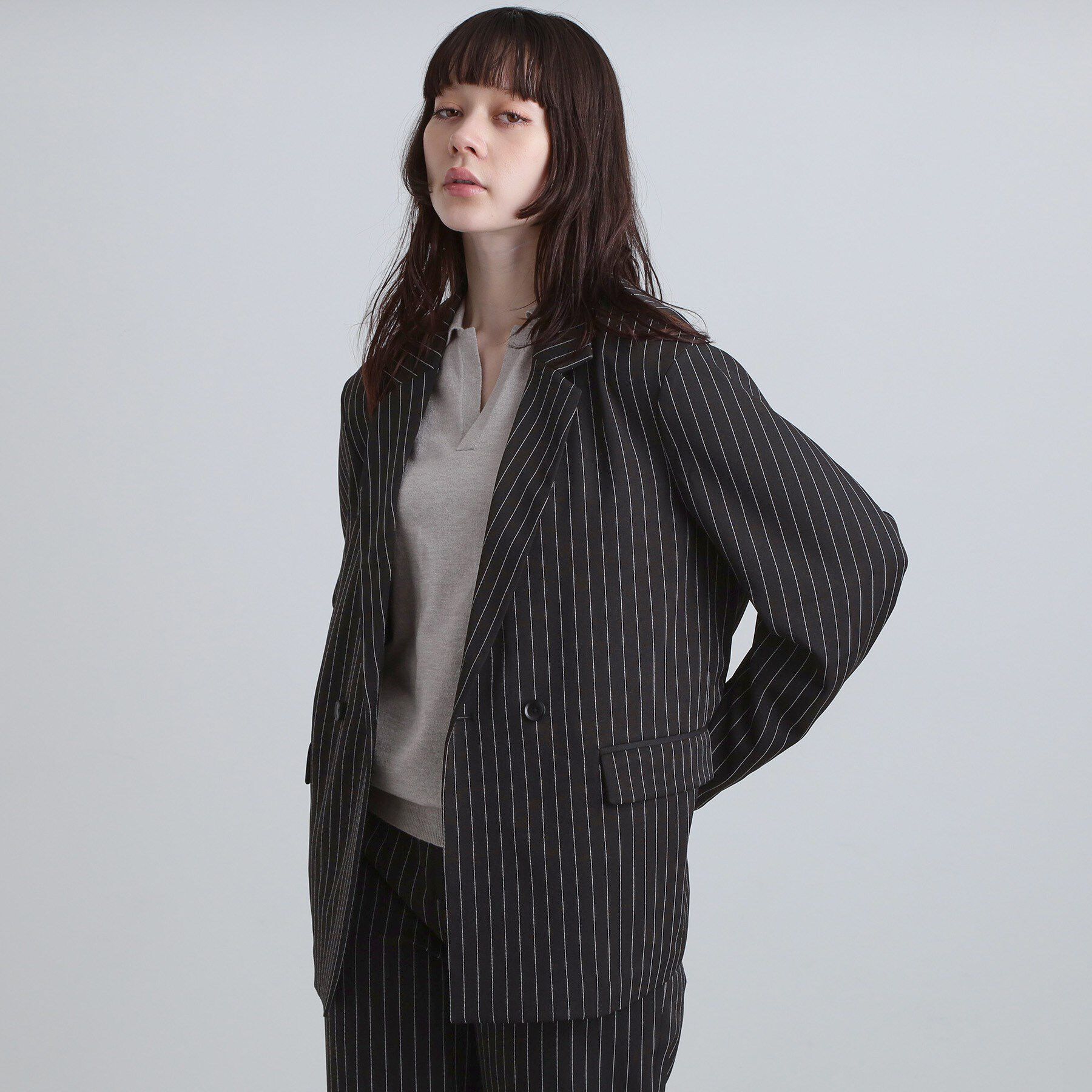 tk.TAKEO KIKUCHI「【セットアップ対応】ピンストライプルーズジャケット」|テーラードジャケット|