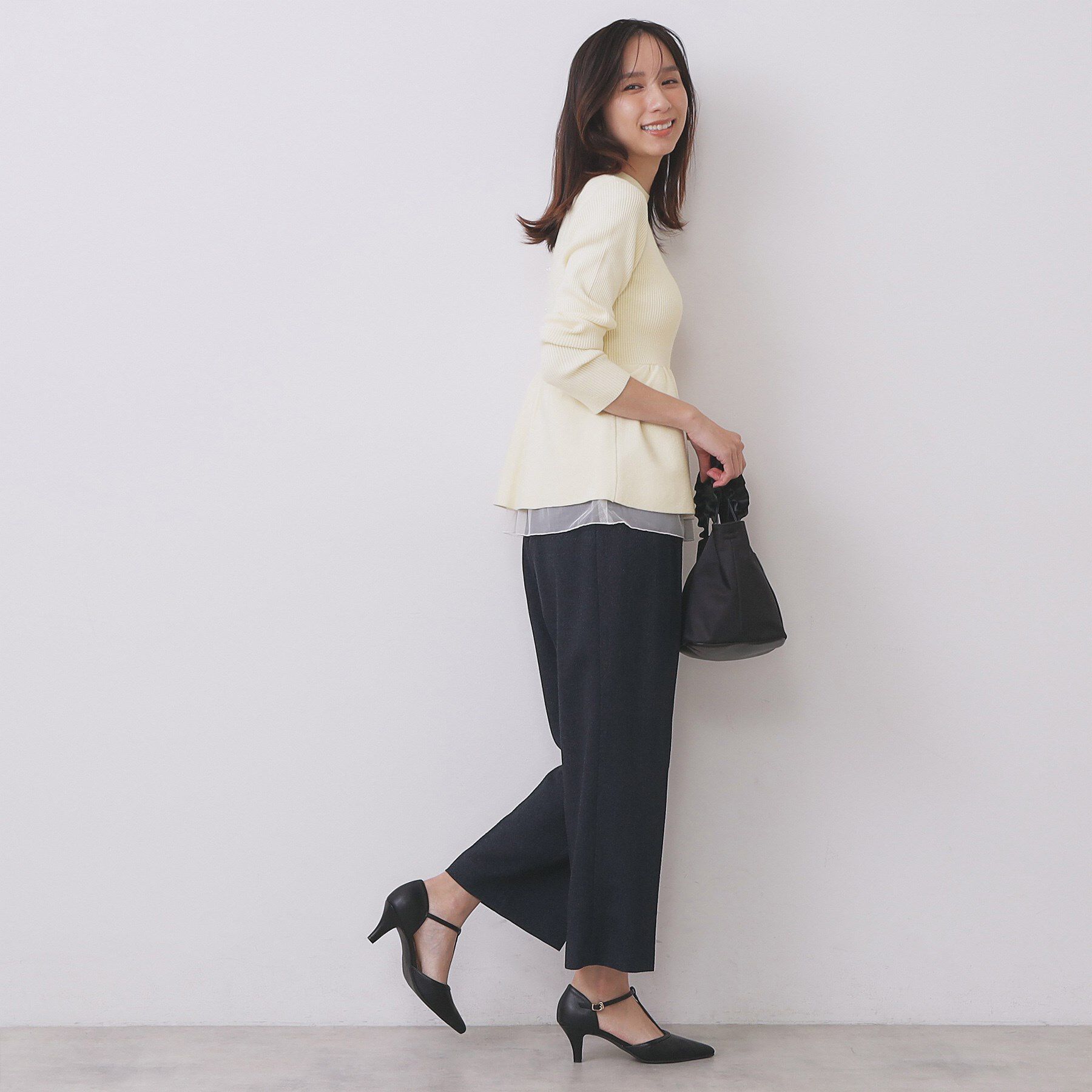 index「ペプラムチュールレイヤードニット【洗濯機OK】」|ニット・セーター|