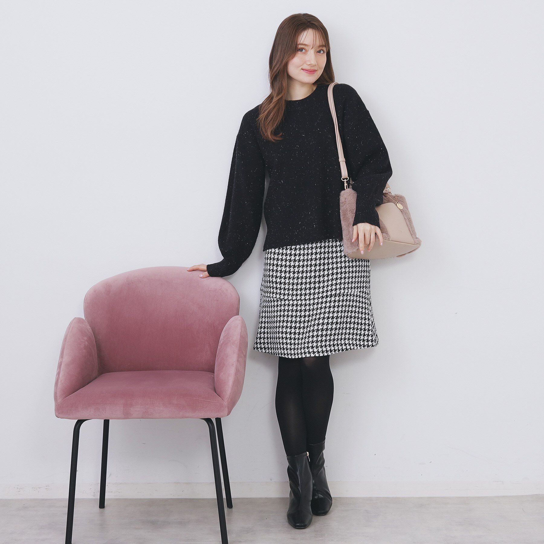 index「モックネックボクシーラメニット【洗濯機OK】《7col》」|ニット・セーター|