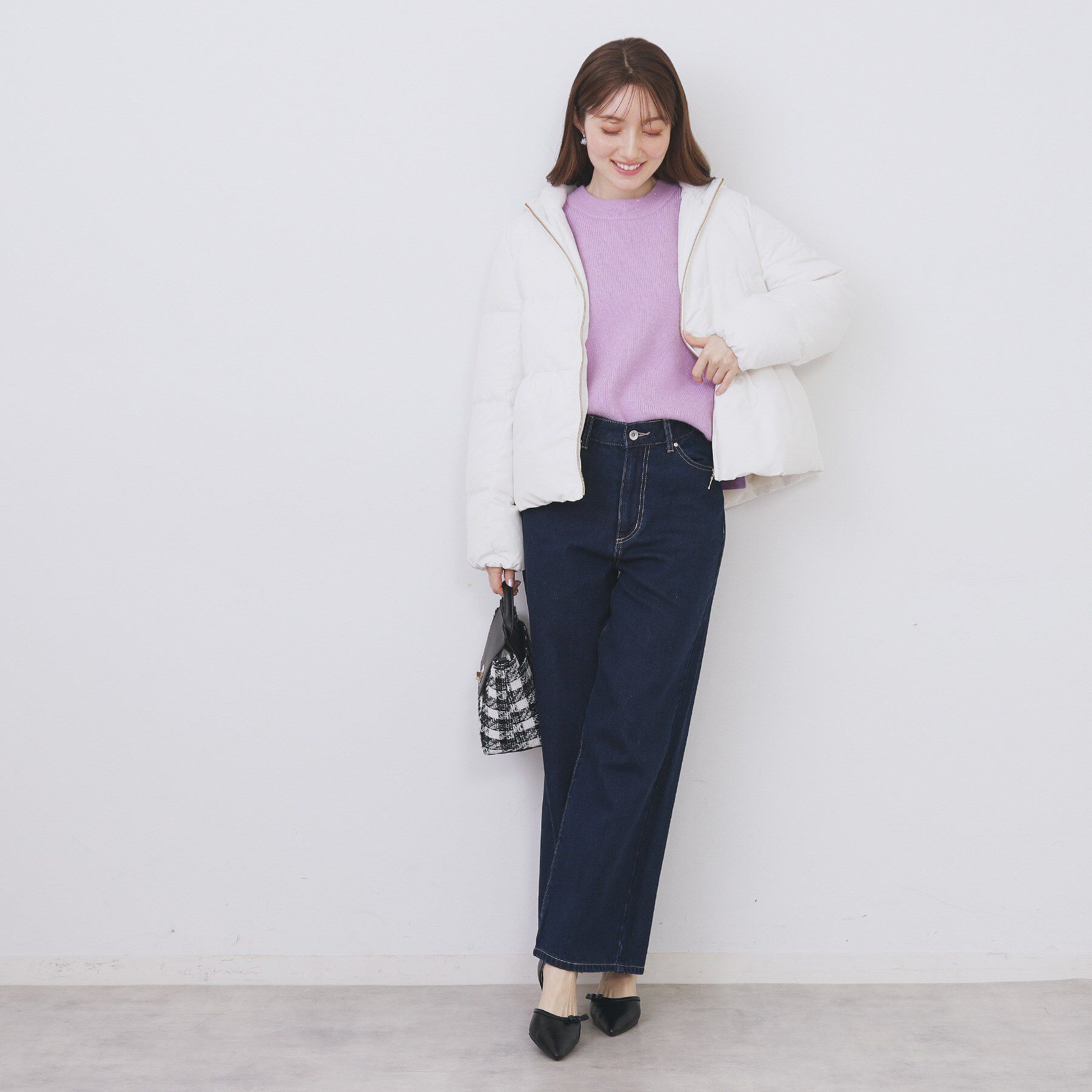 index「モックネックボクシーラメニット【洗濯機OK】《7col》」|ニット・セーター|