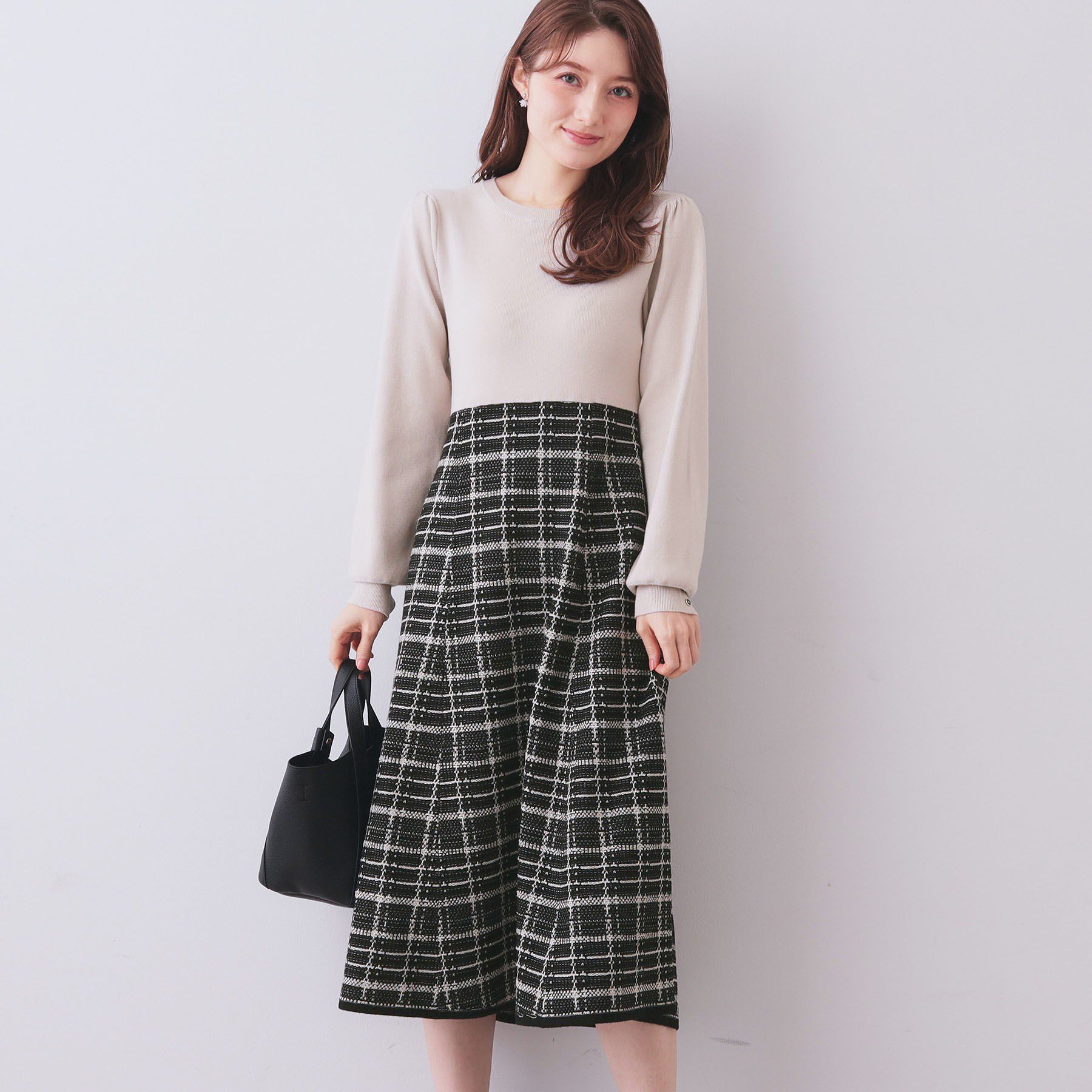 index「チェックラメジャカードニットワンピース」|ワンピース|