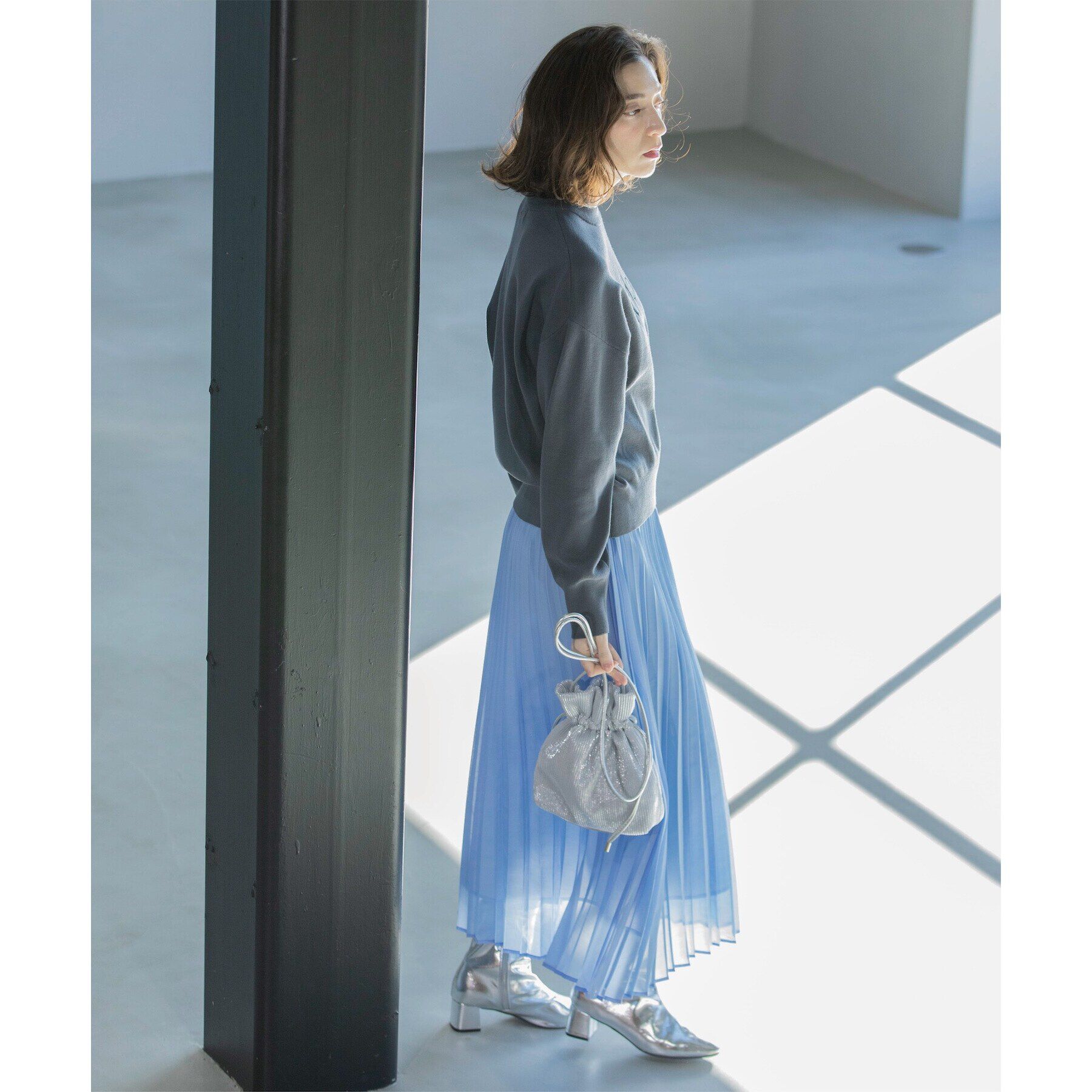 OPAQUE.CLIP「《通勤・セレモニー対応》シアーローンプリーツスカート【洗濯機洗い可】」|スカート|